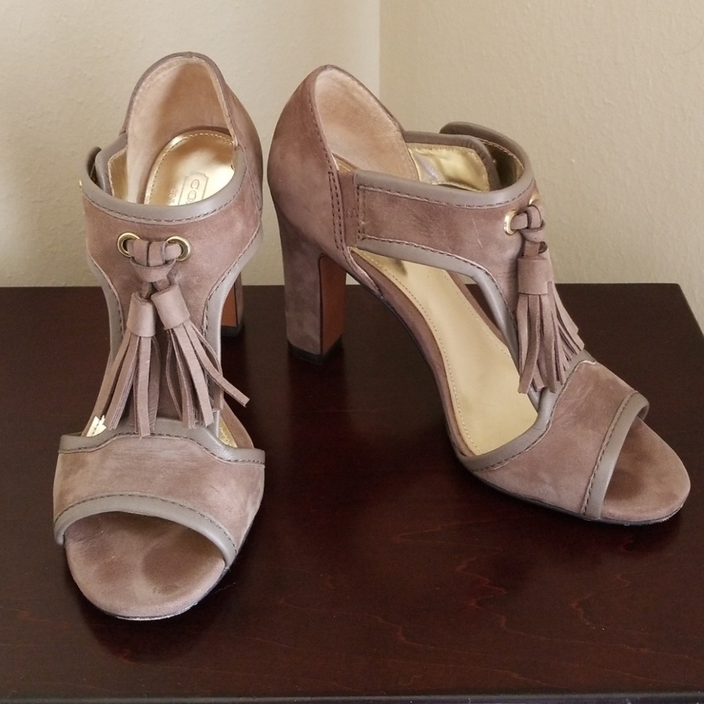 Coach "Tristen" Nubuck Turnlock Heels